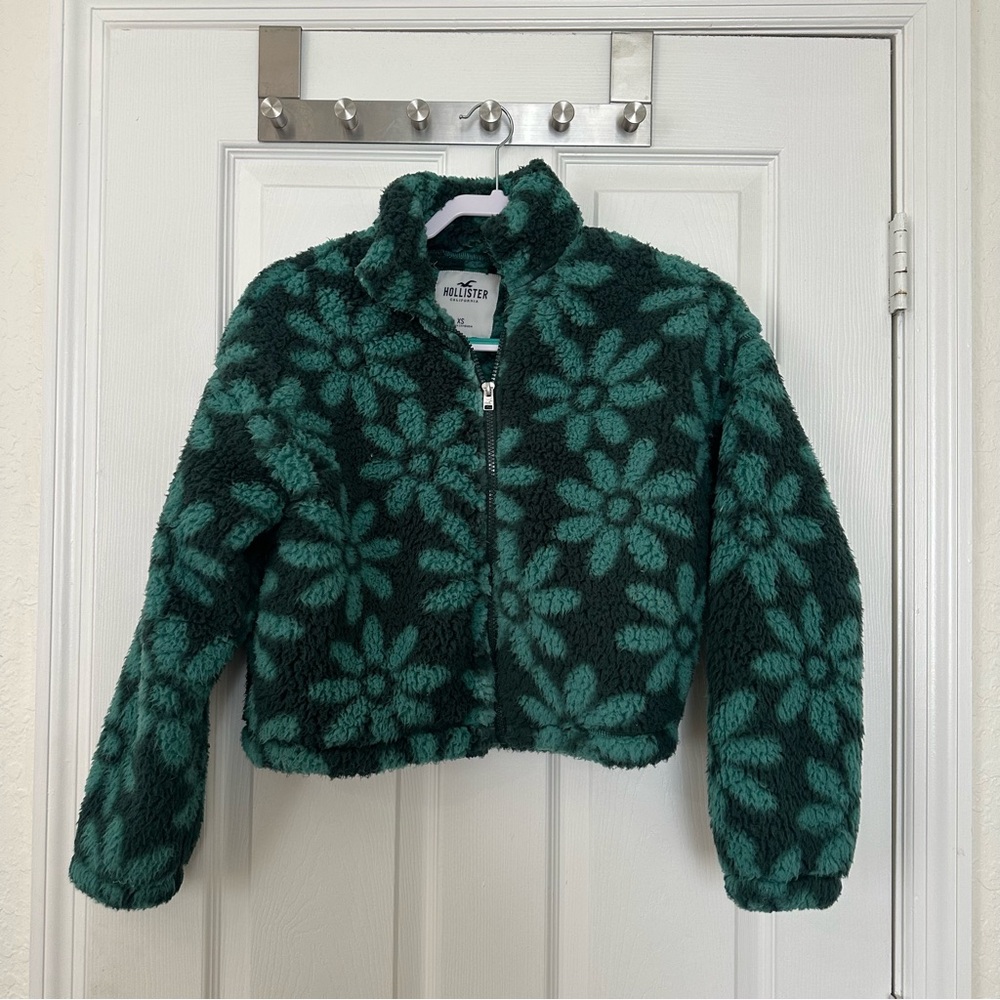 Hollister Green Fleece Teddy Jacket